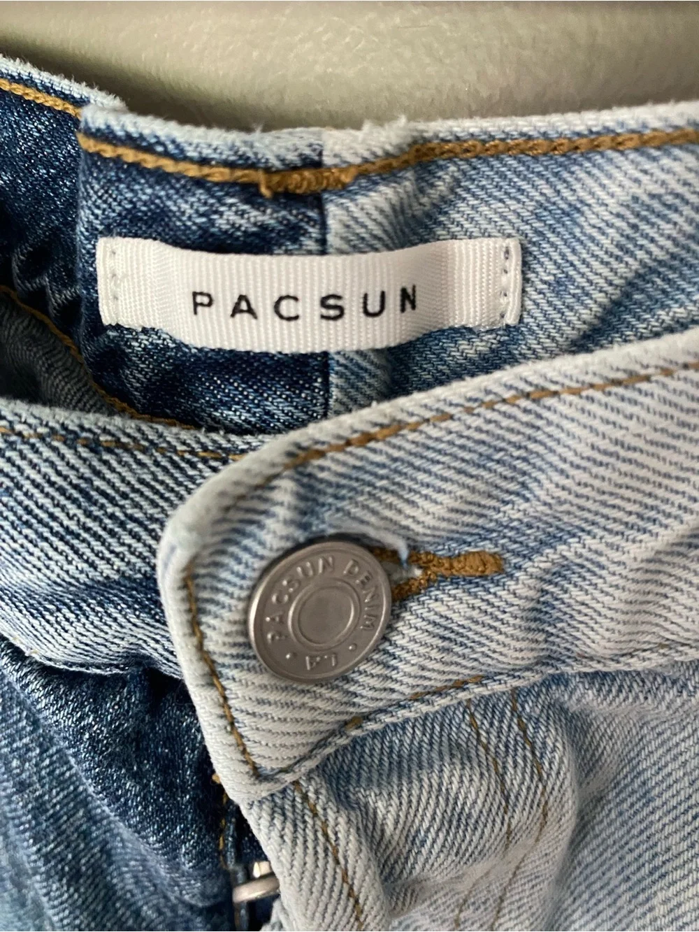 PACSUN Light & Dark Wash Two-Tone Colorblock Ankle Denim Straights Jeans Size 27
